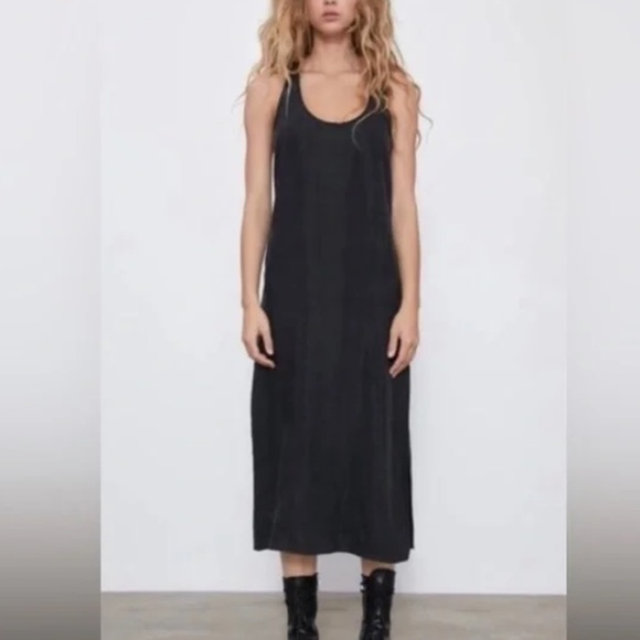 Zara Fillsens Black Tencel Racerback Midi Dress
Large, New - Picture 3 of 7